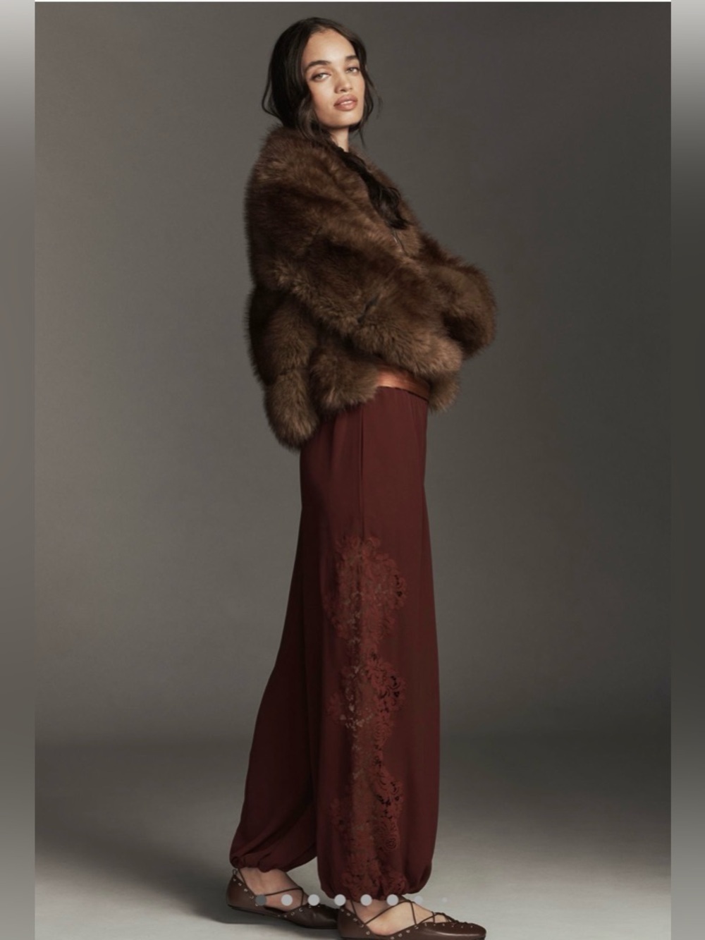 Anthropologie Wide-Leg Pants in Deep Burgundy